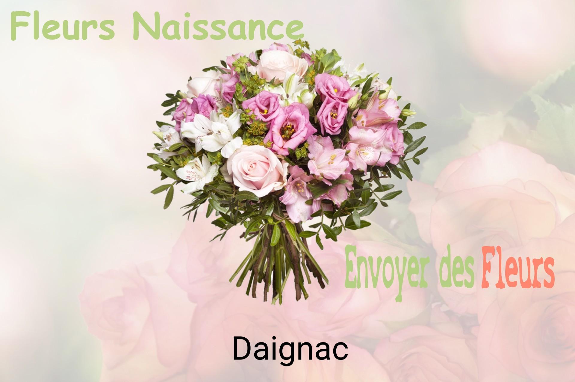 Bouquet de fleurs de naissance livré à Daignac