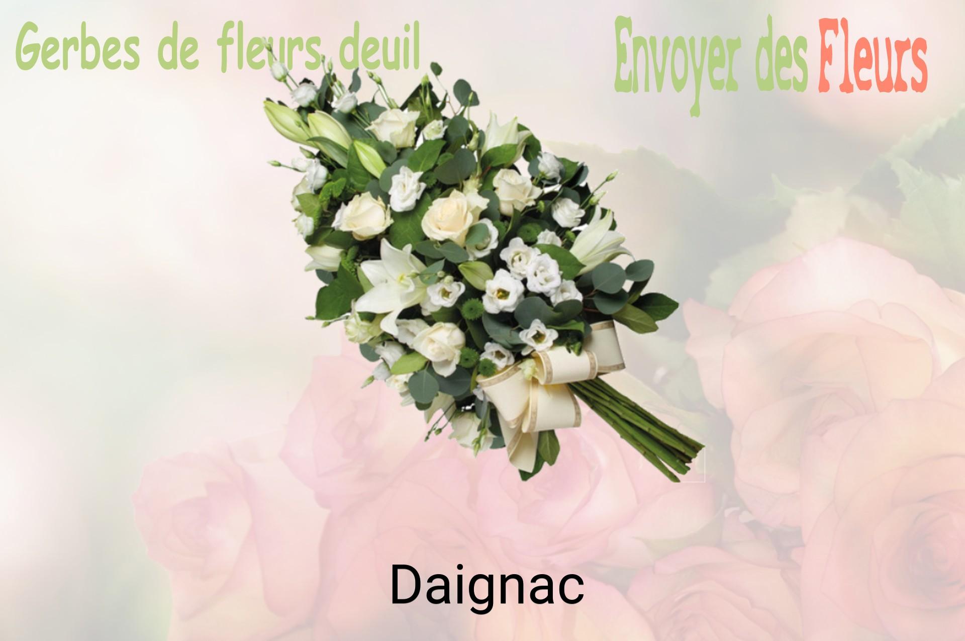Gerbe de fleurs de deuil livrée à Daignac